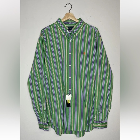 Ralph Lauren Men’s Classic Striped Button Down Dress Shirt. Size: XL - Picture 1 of 6